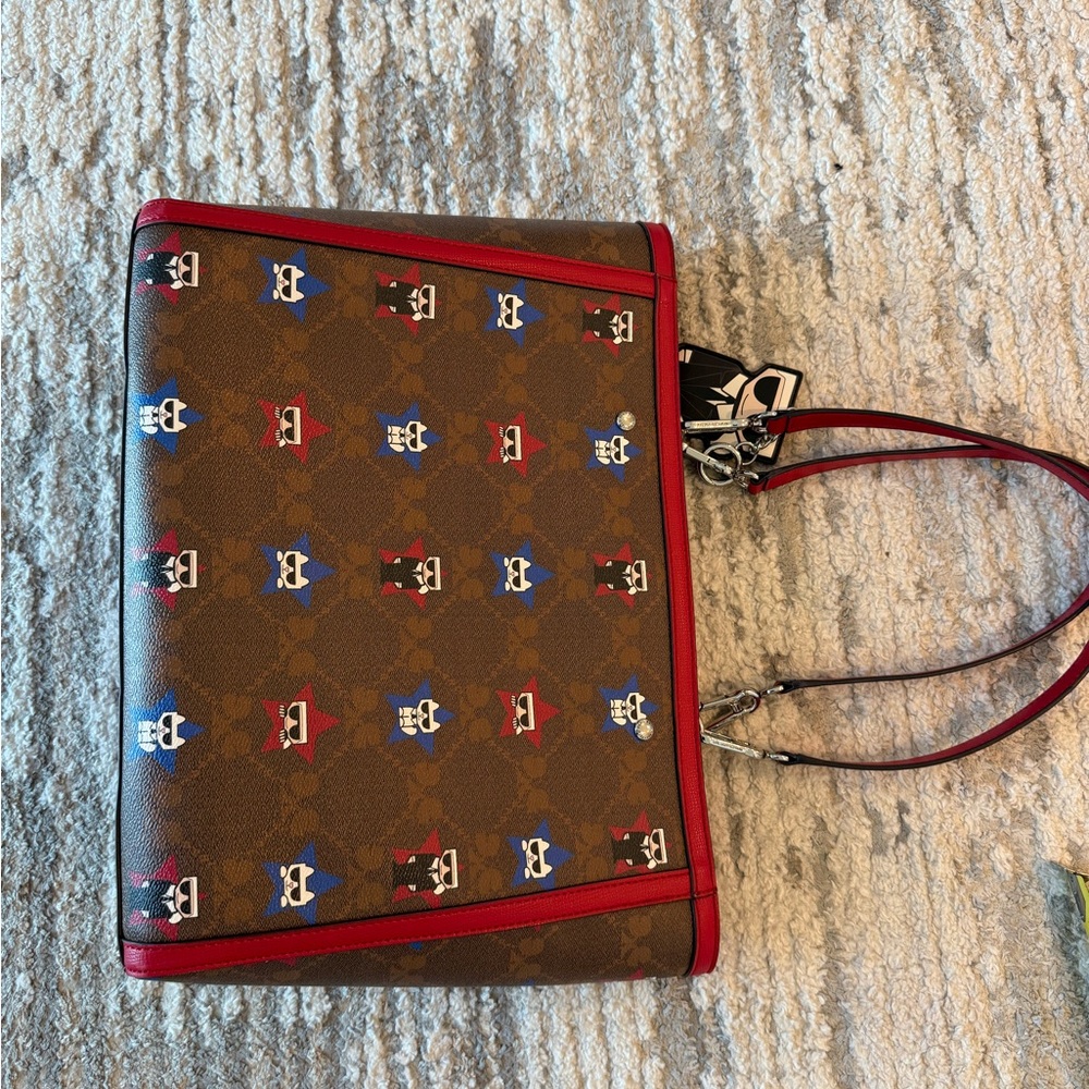 Karl Lagerfeld Brown and Red Shoulder Bag - Picture 5 of 10